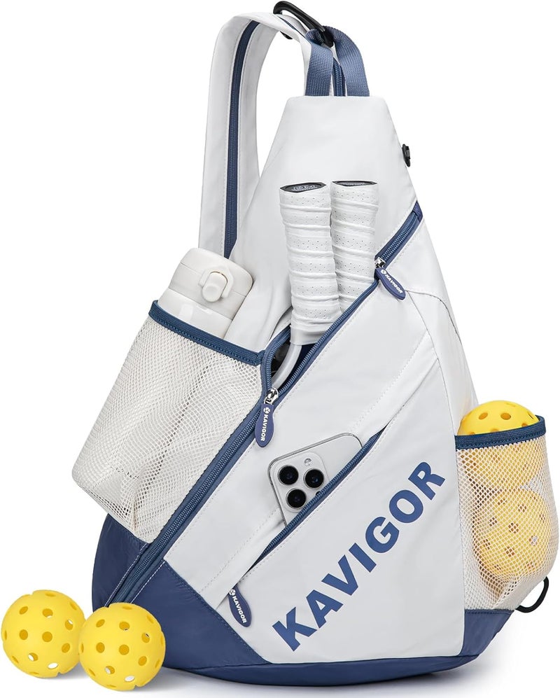 KAVIGOR 2025 Pickleball Sling Bag, Convertible Ultra-Light Backpack with Skin-Soft Fabric & Wet/Dry Pocket, Fits 4 Paddles + Gear - Image 1